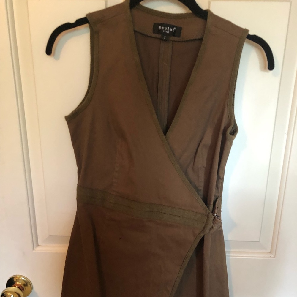 Army Green Mini Wrap Dress